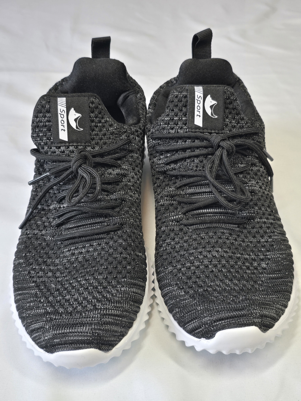 SDolphin Breathable Knit Sport Sneakers Black White Sole EUR 40